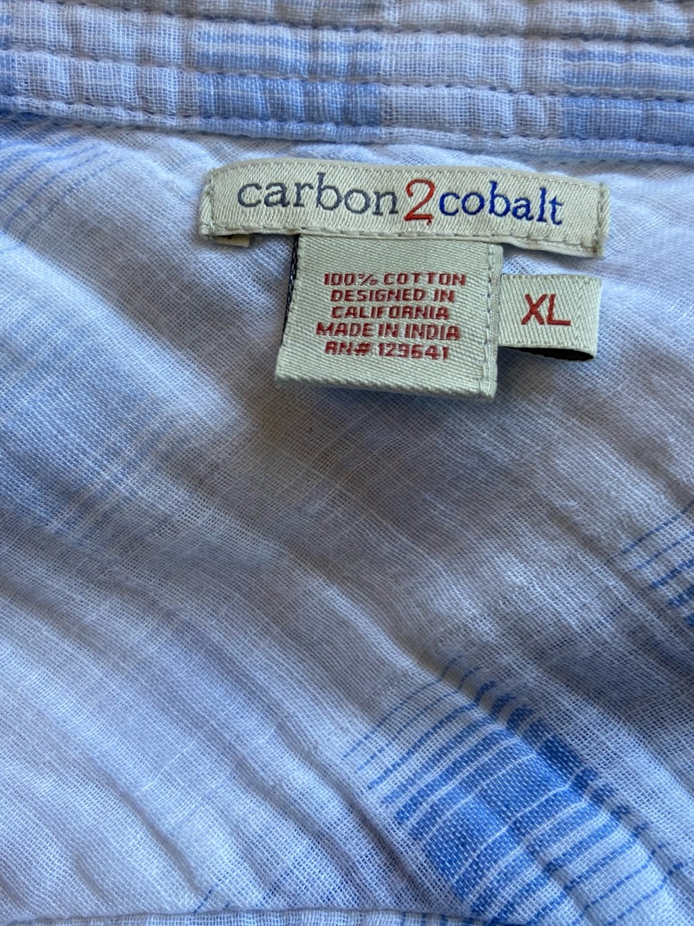 Carbon2Cobalt Men's Light Blue Plaid Button-Up Shirt XL Business Casual Lightwei - Picture 5 of 10